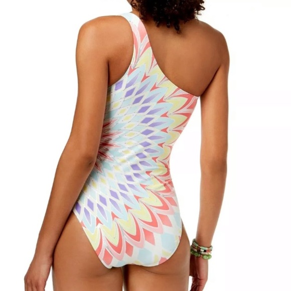 BAR III Starburst One Shoulder One Piece Swimsuit - Picture 2 of 5